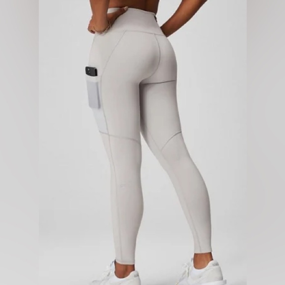 Fabletics Light Gray High-Waisted Leggings